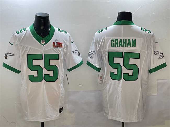Men's Philadelphia Eagles #55 Brandon Graham White 2025 Super Bowl LIX Patch F.U.S.E. Vapor Untouchable Limited Stitched Jersey,We sell and wholesale Men's Philadelphia Eagles #55 Brandon Graham White 2025 Super Bowl LIX Patch F.U.S.E. Vapor Untouchable Limited Stitched Jersey on line form chian!